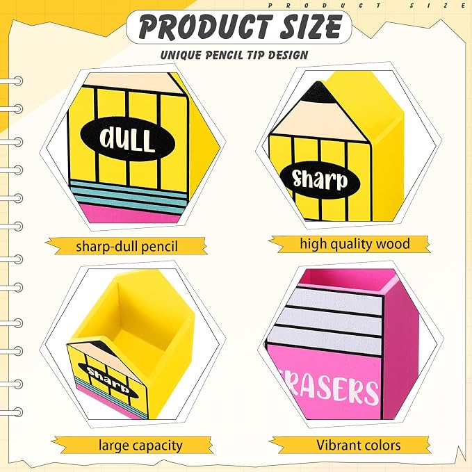 Gilprop 3 Pcs Back to School Sharp and Dull Pencil Holder - Image 3