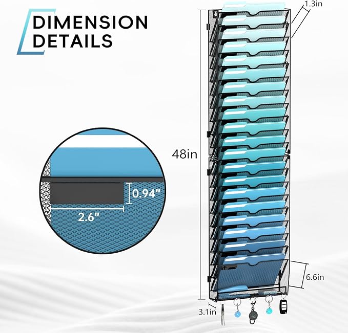 21-Tier Hanging Wall File Organizer - Image 3