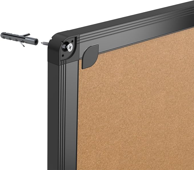VIZ-PRO Cork Notice Board, 48 X 32 Inches, Cork Bulletin Board - Image 4