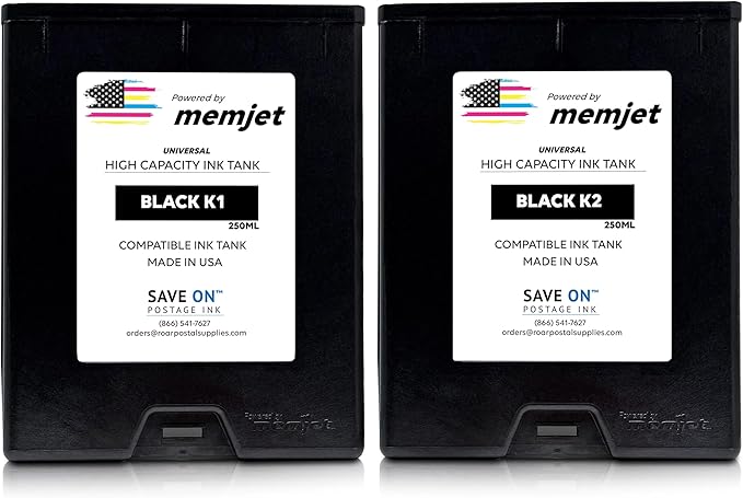 Save On Postage Ink, (2-Pack Memjet Ink Cartridge Compatible Astro 123-2412 | Memjet Ink Compatible HI-Cap Black Ink Tank for AstroJet M1 M2 S1 and M1DX | 2 Pack-DeskLoop Office