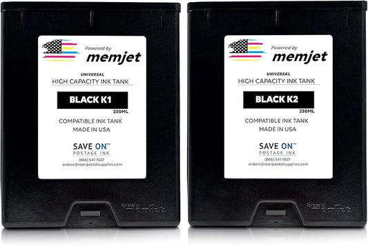 Save On Postage Ink, (2-Pack Memjet Ink Cartridge Compatible Astro 123-2412 | Memjet Ink Compatible HI-Cap Black Ink Tank for AstroJet M1 M2 S1 and M1DX | 2 Pack-DeskLoop Office