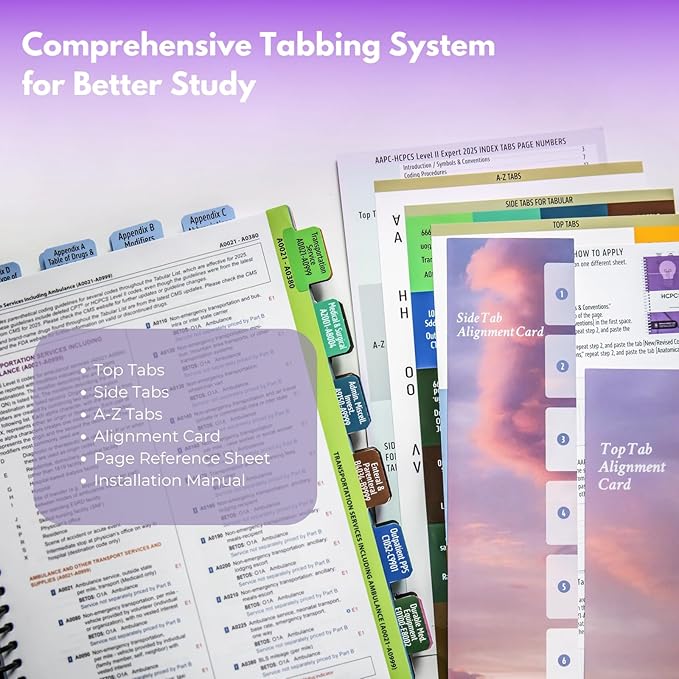 Index Tabs for HCPCS Level II Expert 2025 Codebook - Easy Navigation for Medical Coding Books (for AAPC Version)-DeskLoop Office