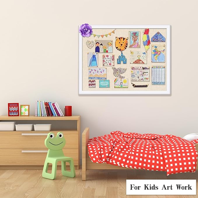 2 Pack Large Bulletin Board, 23 "x17 White Cork Boards for Walls with Frame, Pin Display Board Vision Board for Home School Office Decor-DeskLoop Office