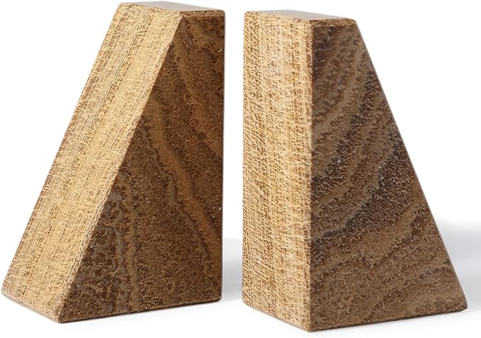 Karibiber Marble Bookends for Heavy Books, Decorative Book Ends for Shelves by Karibiber