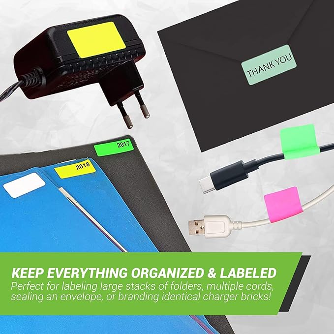Royal Green Rectangular Color Coding Sticker Roll - Image 3