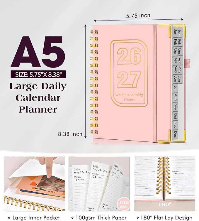 Planner 2026-2027, 18 Months Weekly and Monthly Hardcover Planner, January 2026 - Image 5