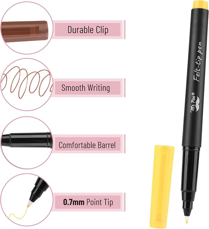 Mr. Pen- Felt Tip Pens, 8 Pack, Fast Dry | Fine Felt Tip Pens - Image 3