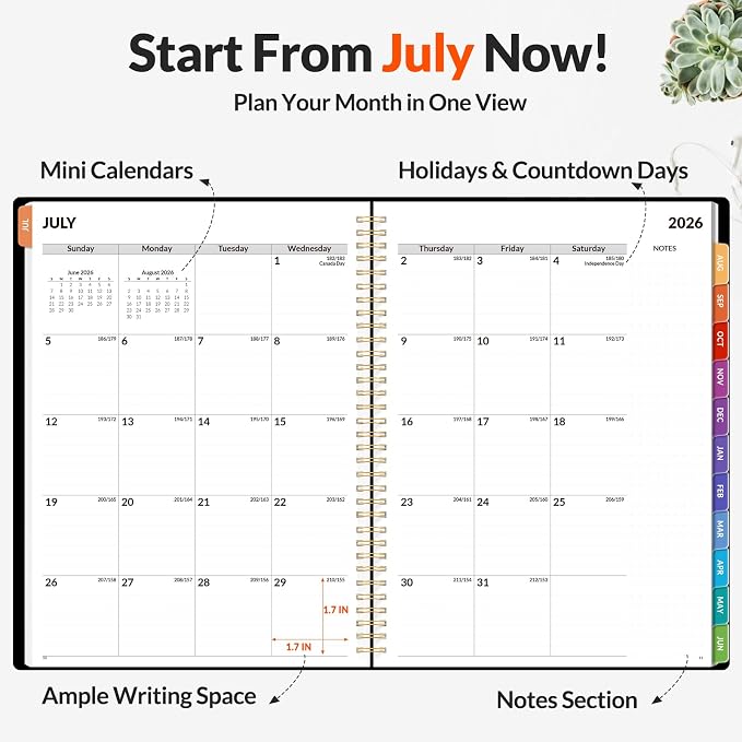 SUNEE Academic Planner 2026-2027 – Weekly & Monthly Planner, July 2026 to June - Image 3