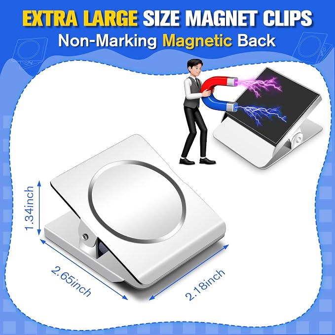 Grtard Strong Magnetic Clips, 2.2 Inch Extra Large Magnetic Clips Heavy Duty - Image 2