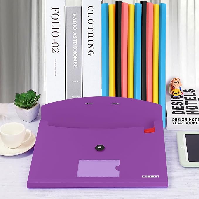 7 Pocket Accordian File Folders, Expanding File Folder A4 Letter Size Paper - Image 5