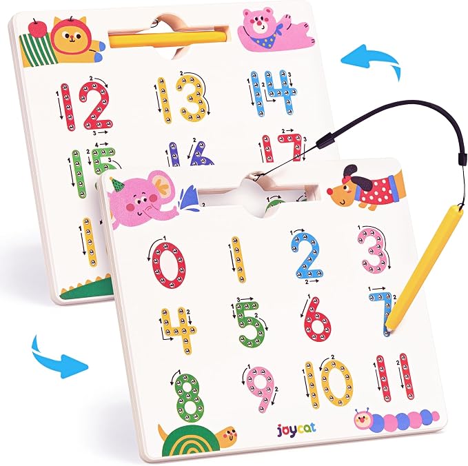 JoyCat Double-Sided Magnetic Animal Number Tracing Board by JOYCAT