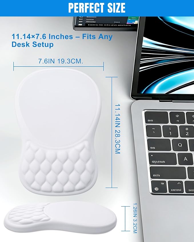 Ergonomic Mouse Pad with Wrist Rest, Slope Design Memory Foam Support, Smooth - Image 7