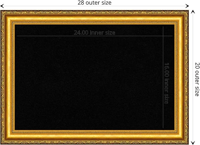 Amanti Art Black Cork Board for Wall, 20x28 Vision Board with Gold Wood Frame, Medium Corkboard Office Decor for Home Organization, Traditional Corkboard Pinboard to display items for home-DeskLoop Office