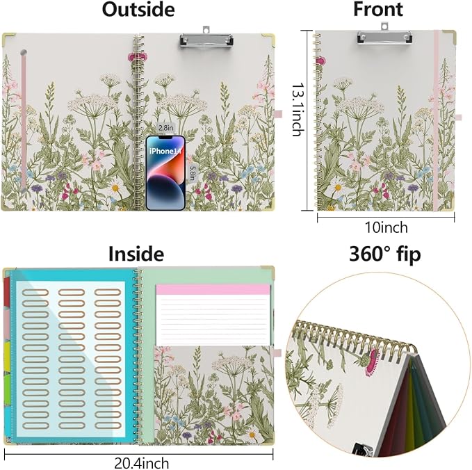 Clipboard Folio with Storage 8.5 X 11 Padfolio Notebook, Clipboards with - Image 2