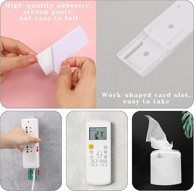 Giantree 6 Pack Self Adhesive Power Strip Holder, Power Strip Holder Desktop - Image 2