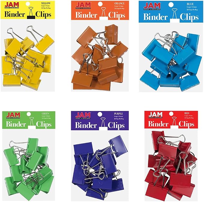 JAM PAPER Colorful Binder Clips Assortment by JAMPaper