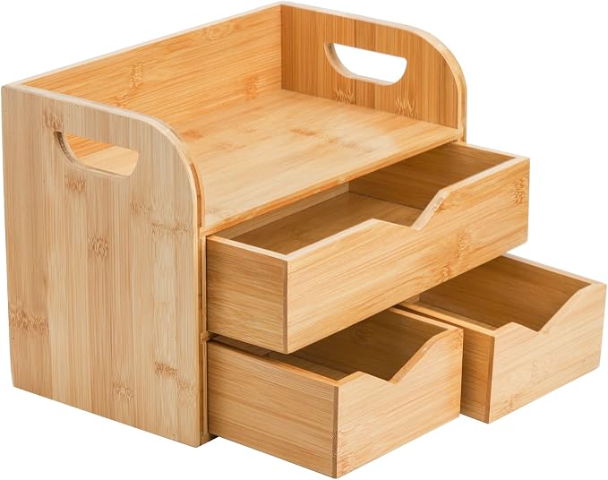Hacaroa 3 Tier Bamboo Desktop Organizer - Image 5