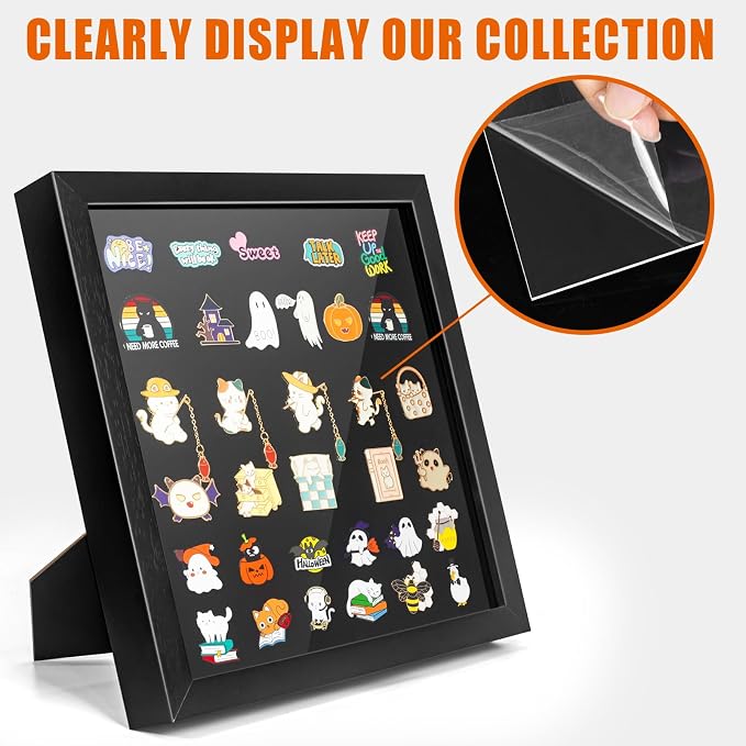 Enamel Pin Display Frame, 11x11 Shadow Box - Image 5