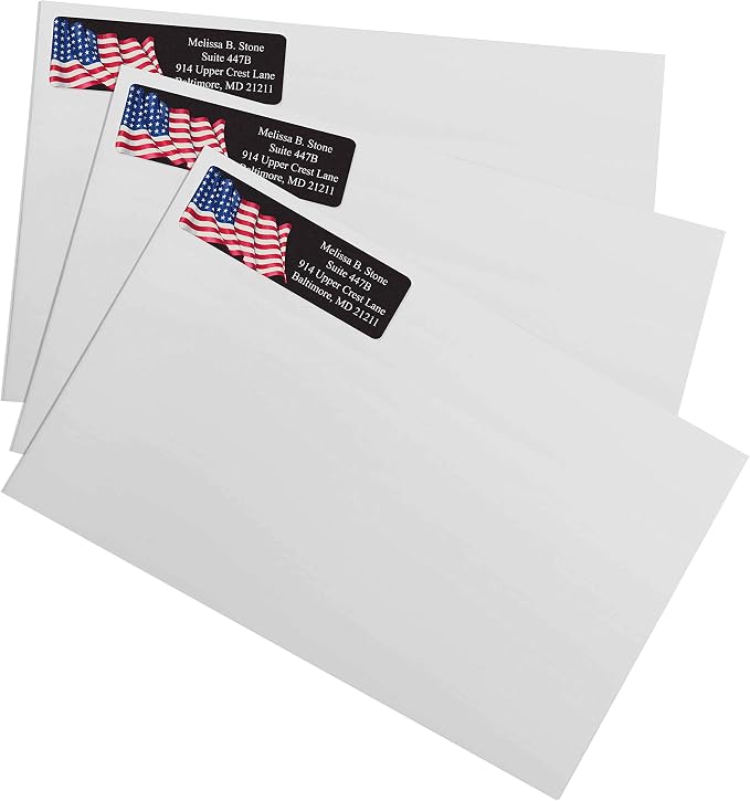 Metallic Prismatic American Flag Rolled Address Labels - Image 3
