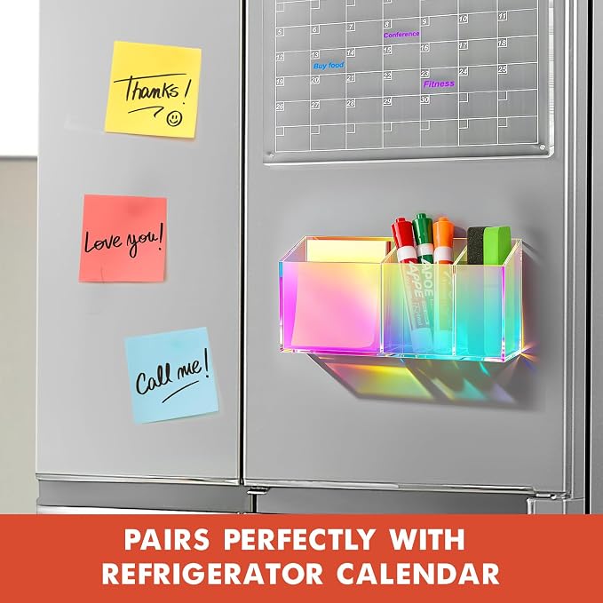 Magnetic Dry Erase Marker Holder, Acrylic Magnet Pen Holder - Image 6