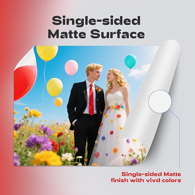 120 Sheets Matte Presentation Paper 11x17 48lb 180gsm Photo Paper for All Dye Ink Inkjet Printers-DeskLoop Office