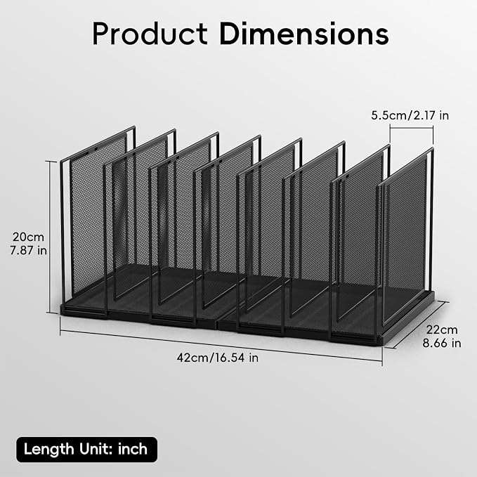 File Organizer for Desk, 7-Section Vertical File Sorter, Paper Holder Organizer - Image 2