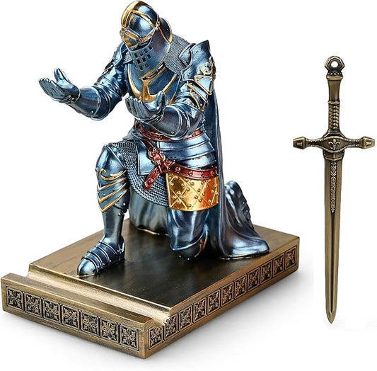 HDMbigmi King's Guard Leader Cloak Warrior Knight Pen Holder Mobile Phone Stand by HDMbigmiHomeDecorations