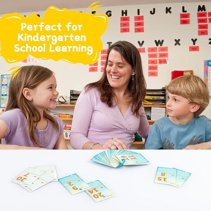 Alened Subtraction Flash Cards, Math Facts Flashcards 1-20, Math Manipulatives - Image 3