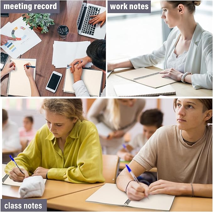 Fuutreo 12 Pcs Spiral Notebook for Work A5 8.3 x 5.7 Inch College Ruled Spiral Journal Notebook Kraft Cover Ruled Paper, 12 Color, 60 Sheets, 120 Pages for Office School(Macaron Color)-DeskLoop Office