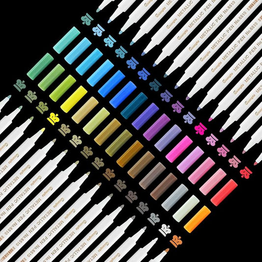 Metallic Markers, 30 Fine Point Scrapbook Pens by YITHINC
