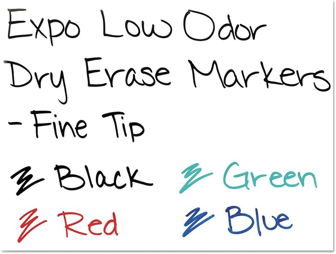 EXPO 86074 Low Odor Dry Erase Marker Fine Point Assorted 4/Set - Image 4