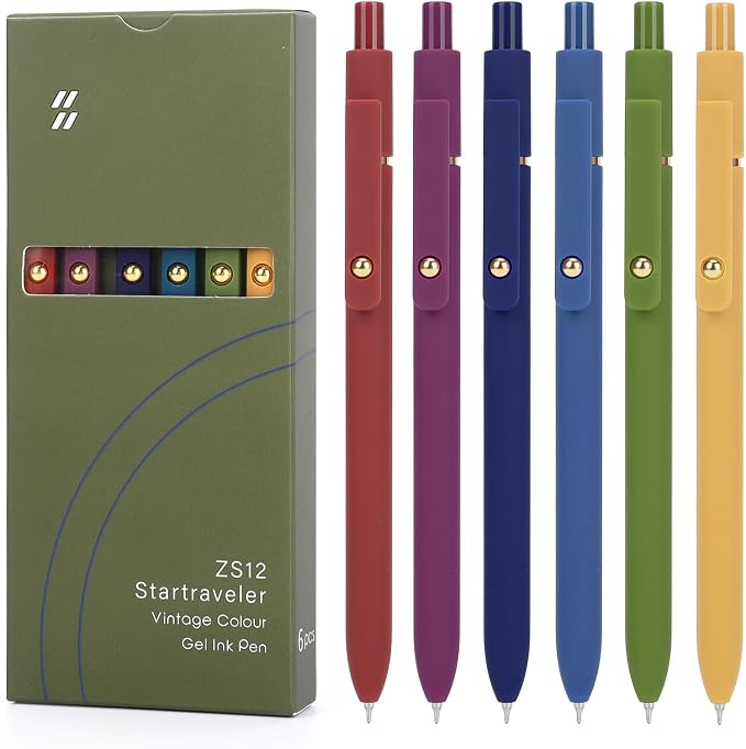 FIOVER 6Pcs Gel Pens, 0.7mm Medium Point Smooth Writing Pen, Cute Aesthetic by FIOVER