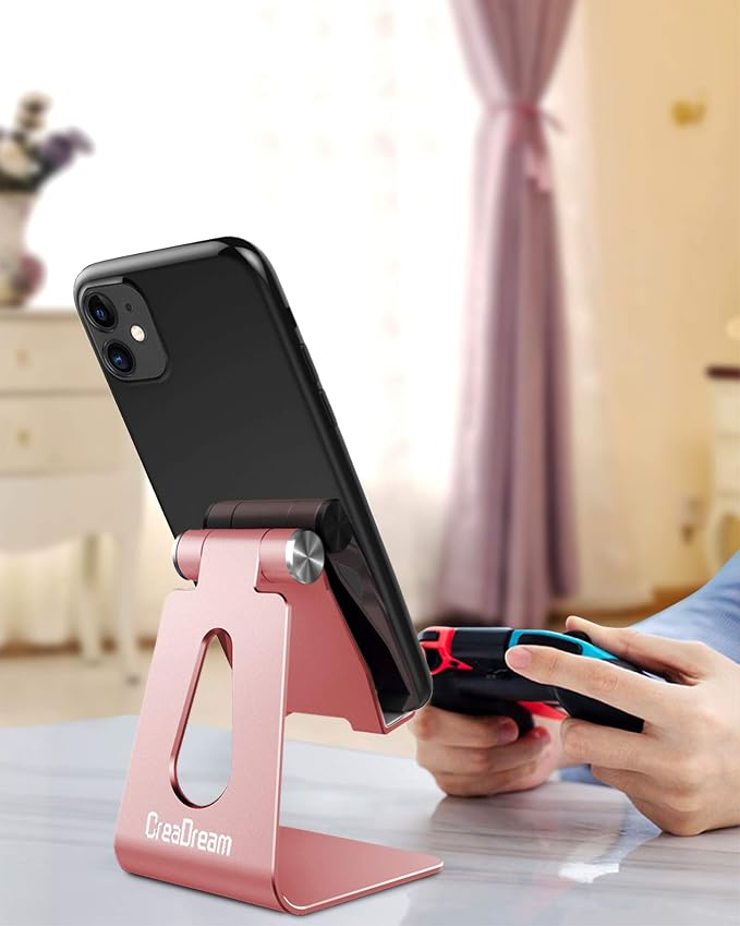 CreaDream Adjustable Cell Phone Stand, Phone Stand, Aluminum Desktop Stand - Image 4