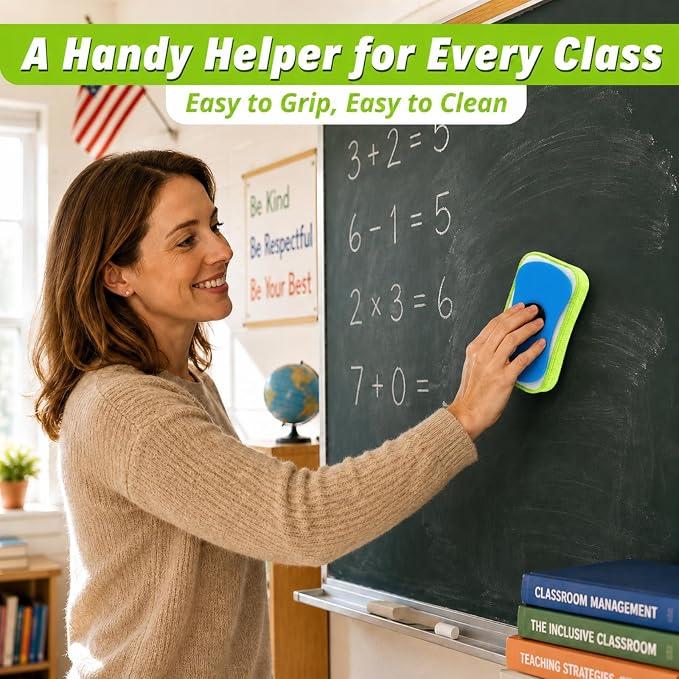 Zonon 3 Pcs Pcs Chalk Eraser Bulk Chalk Board Chalkboard Erasers Dust Free - Image 5