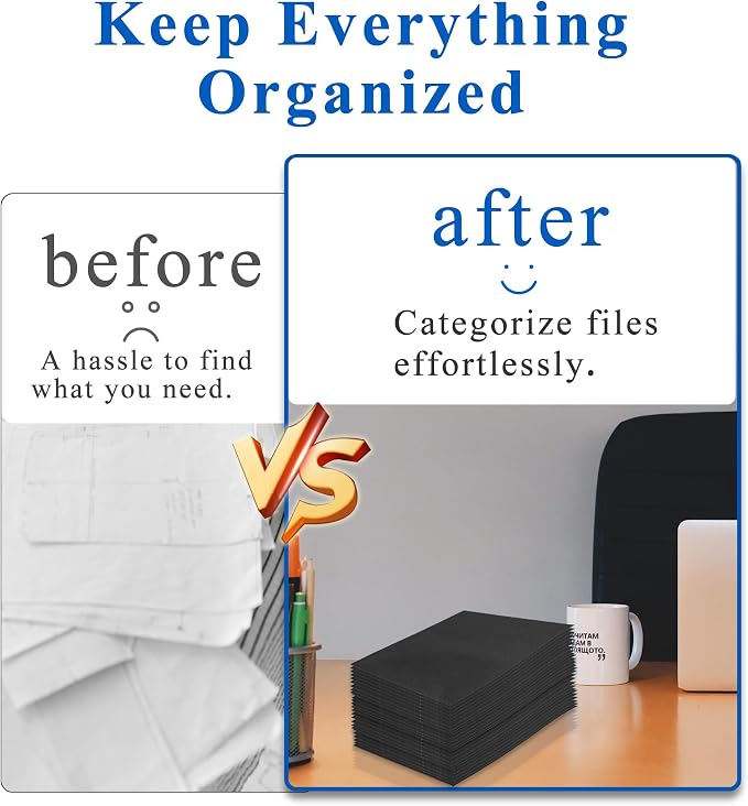 Zzrywuty File folders with Pockets, 100 Pack Paper Folders with Card Slot - Image 4