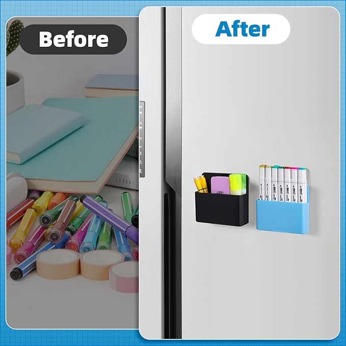 Mabrasse 2p Magnetic Dry Erase Marker Holder, Pen and Eraser Holder - Image 3