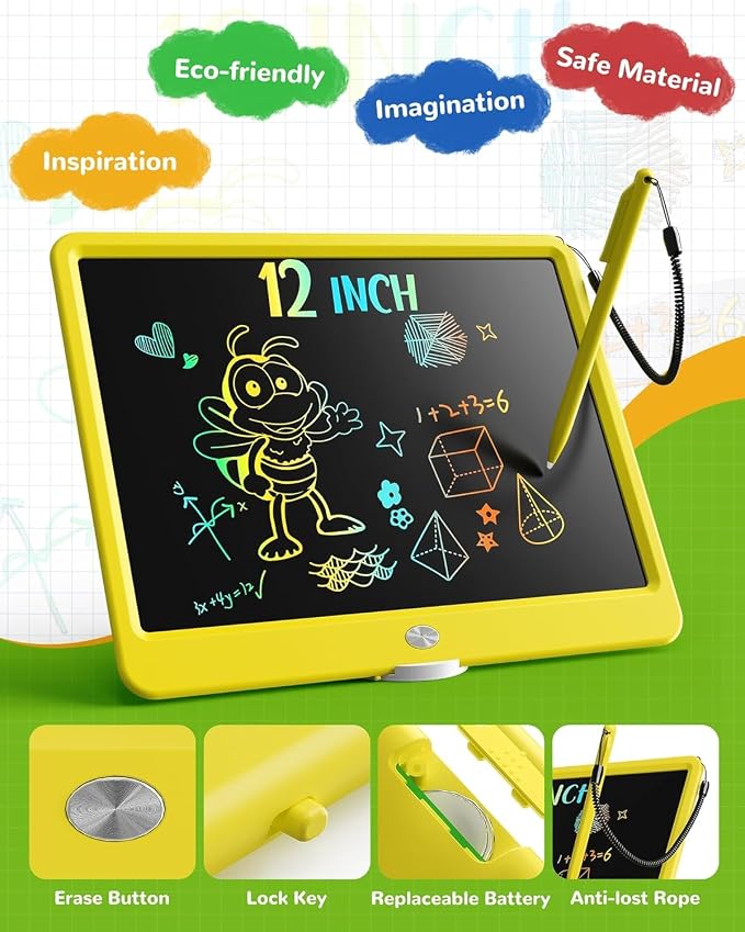 TEKFUN 12" LCD Writing Tablet for Kids Ages 3–8, Easy & Fun Doodle Board for - Image 4
