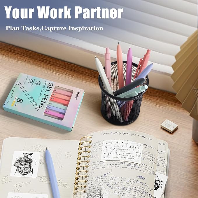 Vitoler Cute Pens, 8 Pack 0.5mm Fine Point Gel Pens - Image 6