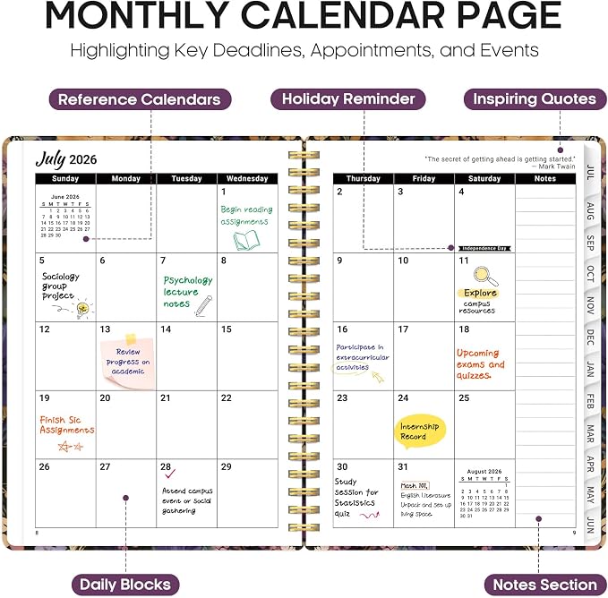 Planner 2026-2027, Academic Year Monthly and Weekly Calendar Planner, Jul 2026 - Image 2