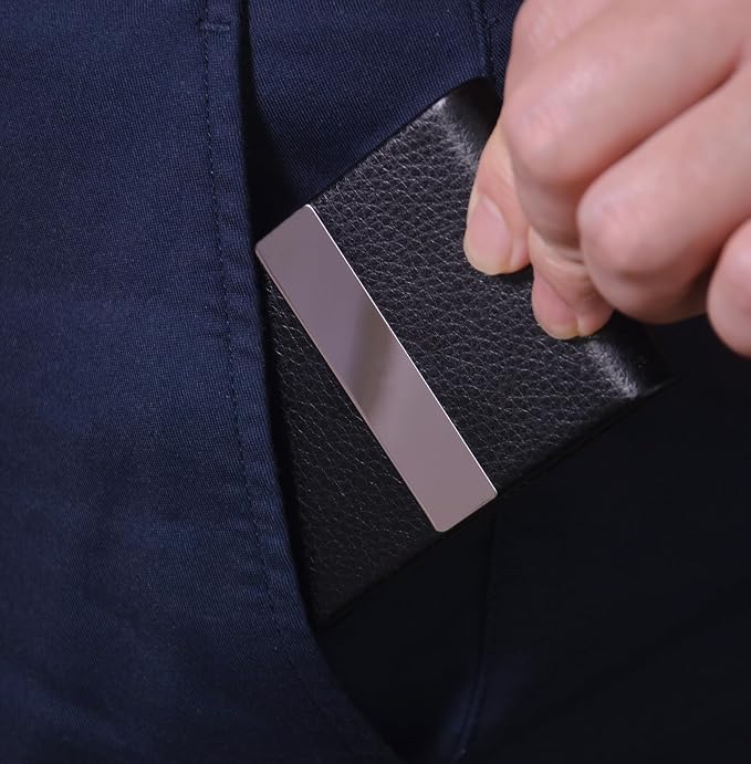 Business Card Holder with Ultra Slim Design, Business Card Case with Premium PU - Image 6