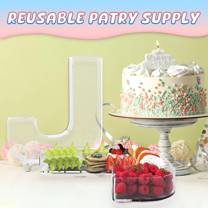 11" Acrylic Letter Charcuterie Box, Reusable Fillable Alphabet Number Shaped - Image 5