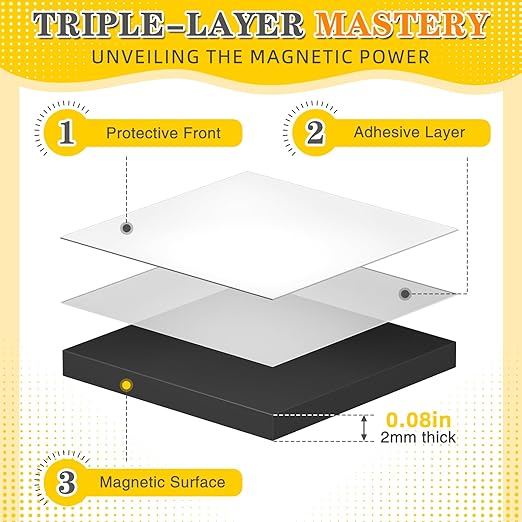 FINDMAG 240pcs Square Magnet Stickers with Adhesive Back, Flexible Self Adhesive Magnets for Crafts, Ideal for Arts, DIY, Office, School, Home, and Wall Hanging-DeskLoop Office