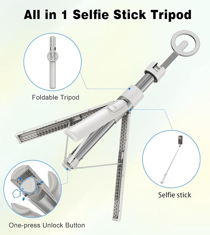 TONEOF 68" Magnetic Selfie Stick Tripod - Image 7