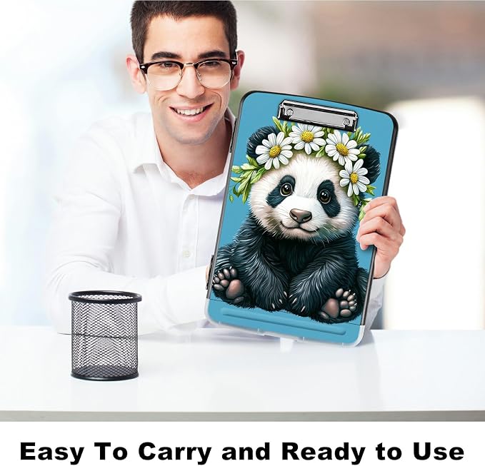 Daisy Panda A4 Clipboard with Storage Pen Holder, Clipboards Organizer Nursing - Image 6