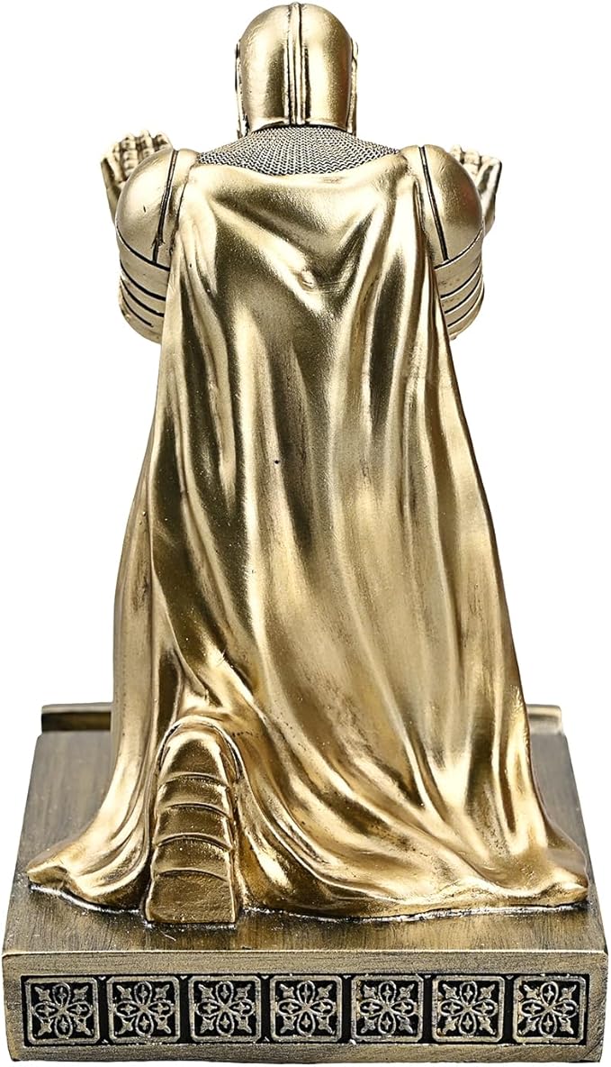 Windbreaker Soldier Knight Pen Holder Personalized Desk Accessory, Mobile Phone & Gaming Controller Holder, Device Stand Gift for Medieval Enthusiasts (Bronze)-DeskLoop Office