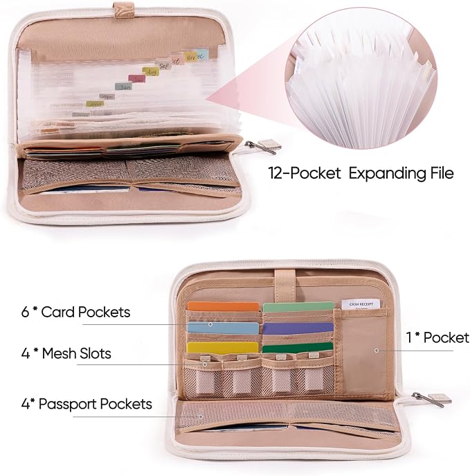 Receipt Organizer with 12 Pockets 10x6 Receipt Holder Organizer - Image 2