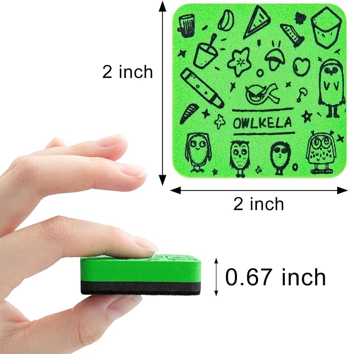 OWLKELA 30Pcs Dry Erase Erasers, Magnetic Whiteboard Eraser, Mini Whiteboard - Image 2