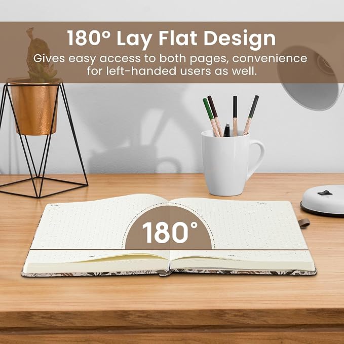Dotted Journal Notebook for Women & Men, Hardcover Leather Journal for Writing - Image 4