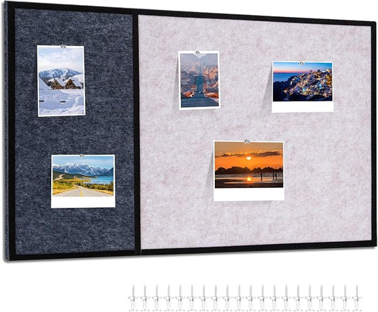 Felt Bulletin Board 23.6 x 15.7 Inch – Black Frame, Corkboard Alternative by Unknown