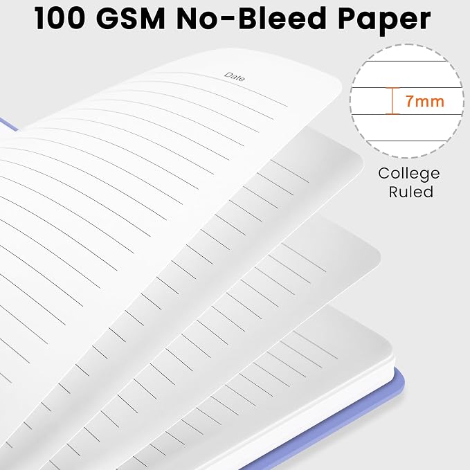 CICPAP Lined Spiral Journal Notebook, A5 College Ruled Notebook - Image 2
